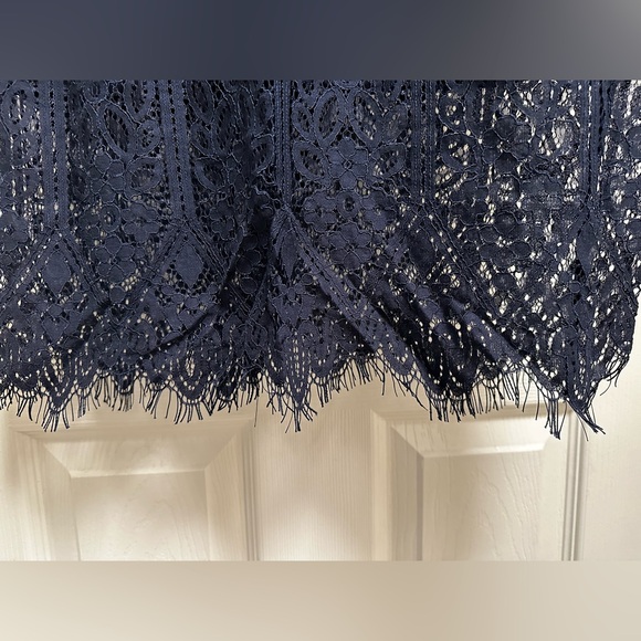 Never Worn with Tag Lulus Remarkable Navy Blue Sheer Lace Short Sleeve Dress - Picture 7 of 11